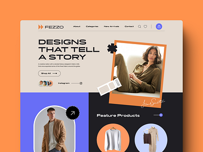 Fezzo - Clothing brand Website Design 3d animation branding clothing brand logo motion graphics ui