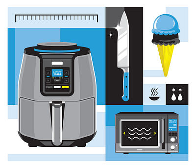 45 things we learned testing products (Which?) air fryer icecream illustration knife microwave sharp