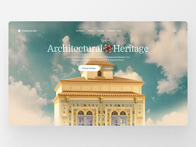 Cultural Foundation - Hero Section architecture charity clean cultural first section foundation fund fundraising header heritage hero section historical landing landing page monument ngo non profit superhero unesco webdesign