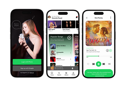 Music Player Mobile App UI Design branding design figma figma design graphic design mobile app template ui uiux ux web design wordpress