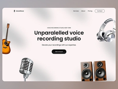 VoiceWave - Studio Recording Website brand brandidentity branding creative creative platform design instruments modern musical insytuments platform record voice recording recording voice studio studio web ui voice voice managing voice taker web design