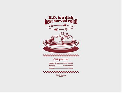 K.O is a dish best served cold! | Block Boxing Club block boxing cartoon diner dinner dish food illustration retro t shot