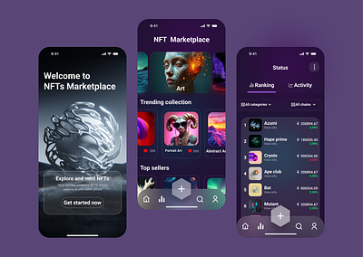 NFT Marketplace Mobile UI Design app design marketplace mobile design nfts ui uiux ux