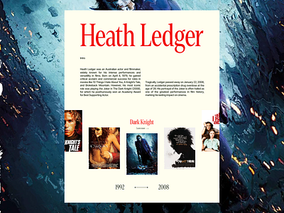 Website design for Heath Ledger saas