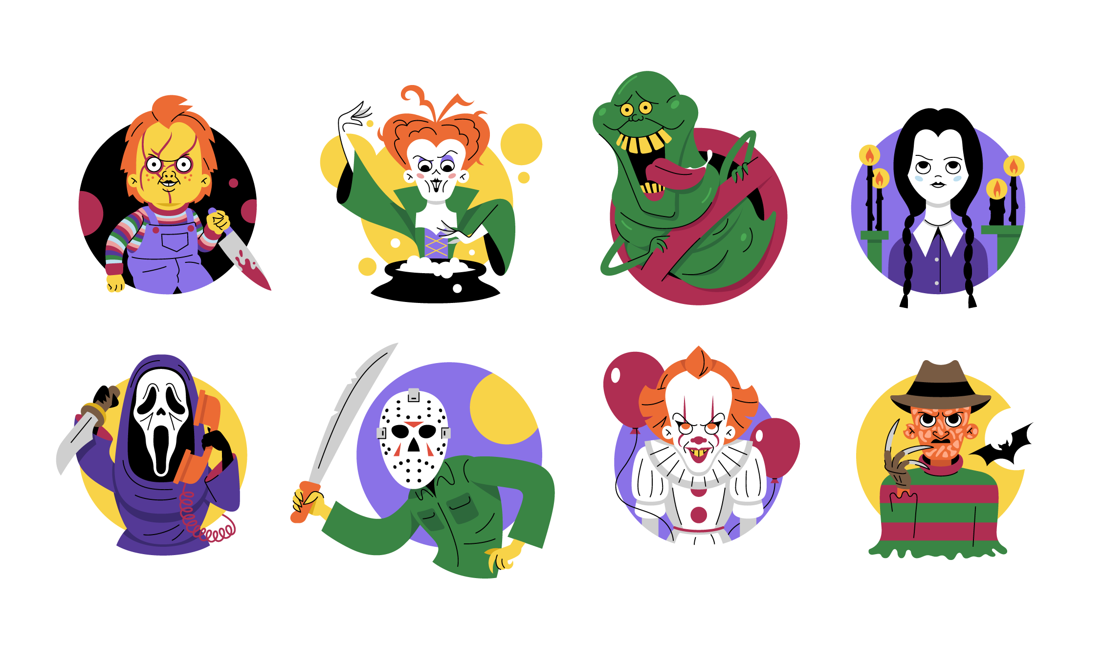 Halloween movies halloween icons illustration movie