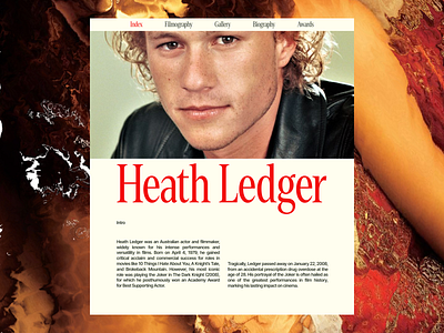 Website design for Heath Ledger saas