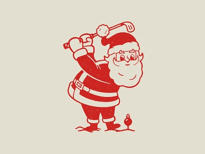 St. Nicklaus christmas design golf golfing illustration mascot ornament santa