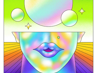 Intergalactic Dream affinity affinity designer color colour design drawing face fun glow graphic illustration illustrator psychedelic retro scifi surreal texture vector vibrant vivid