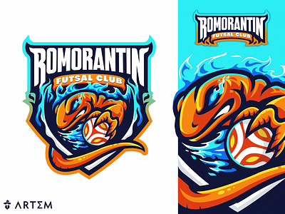 RFC Salamander sport team mascot logo design art3m branding esport esports logo football futsal gaming gecko illustration lizard logo logo design lézard reptile salamander salamandre soccer sport mascot logo sport team logo toad