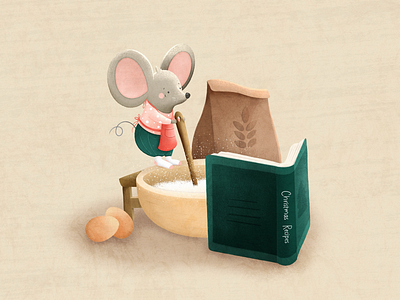 Baking All Day baking character christmas cooking cute drawing illustration mouse procreate