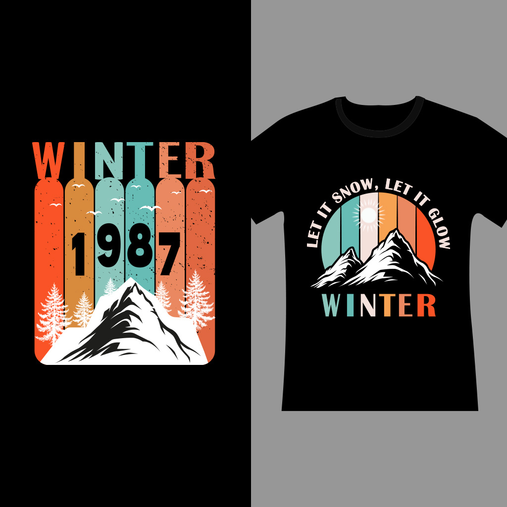 Example of Outdoor, Winter, Retro, T Shirt Designs