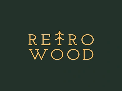 Retro Wood Logo Design Wordmark brand identity branding craftsmanship design eco friendly furniture maker graphic design logo design minimalist modern nature outdoor pine tree retro rustic vintage visual identity wood woodworking wordmark