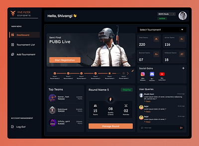 Esport Dashboard Design dashboard esport gaming ui uidesign webapp