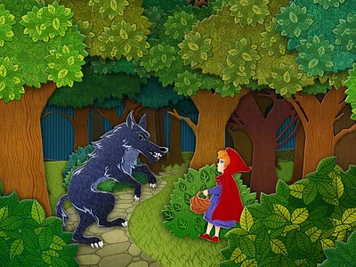 Little red riding hood basket casino casinogames forest gambling game art game design gameart gaming grandmother graphic design house little red riding hood slotmachine wolf woodcutter