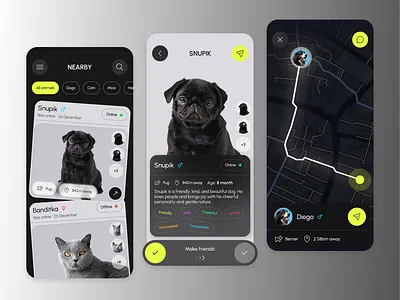 SNUPIK App - Find a Friend for Your Pet 2024 animal app branding cat design dog mobile pet shot ui uiux