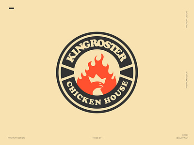 King Roster Chicken House - Logo Design badge logo bar logo designer barbecue logo branding business logo chicken logo circle logo creative logo designer emblem logo illustration logo creation logo creator logo design logo designer logo symbol minimalist logo modern logo print restaurant logo designer rooster