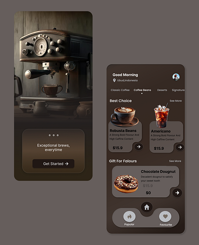 coffee shop 3d animation branding graphic design logo motion graphics ui