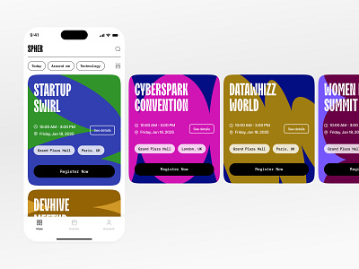 Events app app cards events ios mobile ui ux