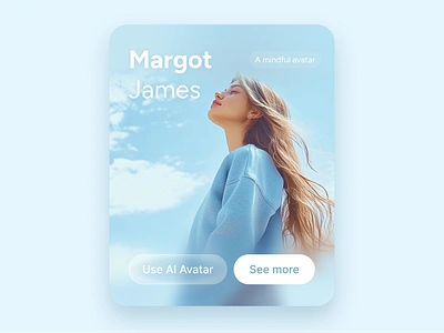 Profile UI Card ai air blur button card girl name product design profile sky ui ux