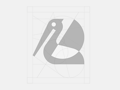 LOGO - GRID - PELICAN bird branding design graphic design grid icon identity illustration logo marks pelican symbol ui water wave