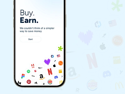 Cashback App Welcome Screen brands cashback design logo onboarding product design title ui ux welcome