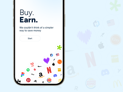 Cashback App Welcome Screen brands cashback design logo onboarding product design title ui ux welcome