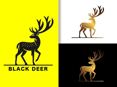 Black Deer Logo abstract abstract deer animal beautiful deer black deer deer animal deer head deer logo elegant exclusive forest graphic design hunter illustration logo for sale luxury ui ux vector zoo