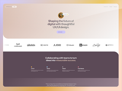 Flez.xyz Personal Portfolio Lander animation clean design flat homepage lander light logos orange purple simple tan web design website yellow