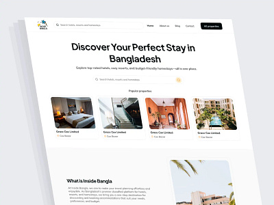 Inside Bangla 🏝 Homepage v.2 classifed website home stays in bangladesh homestay hotel hotel landing page hotels in bangladesh insidebangla online travel agency product design resort resort landing page resorts in bangladesh ui ux webapp website