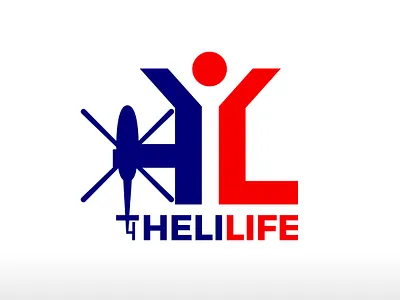 Letter H Helicopter Pilot Letter L Life Logo Design Vector Icon flying
