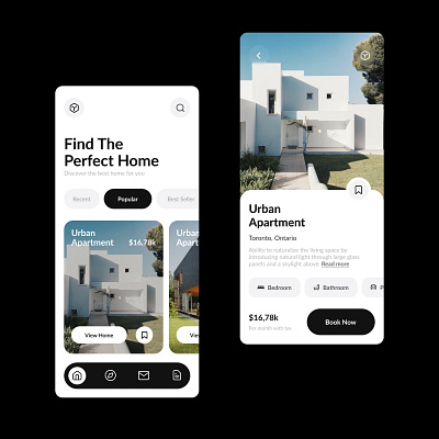 Homepage & property detail page android branding homepage ios item detail page mobile realestate ui ux