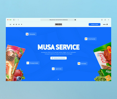 Musa servis - organic food and ice creams 3d animation figma framer graphic design illustration ui ux