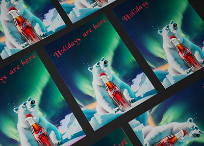 Northern lights and Coca-Cola vibes graphic design дизайн