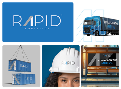 Rapid logistics visual identity brand brand identity branding design graphic design logistic logistics logo logo design supply chain visual identity