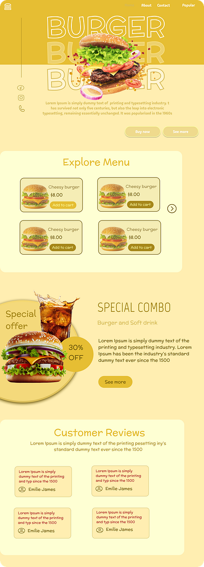 Burger website ui