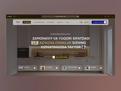 KO’KCHA ESHIKLARI - LUXURY DOOR SELLING COMPANY corporate website door framer ui ux webdesign