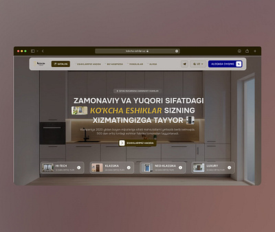 KO’KCHA ESHIKLARI - LUXURY DOOR SELLING COMPANY corporate website door framer ui ux webdesign