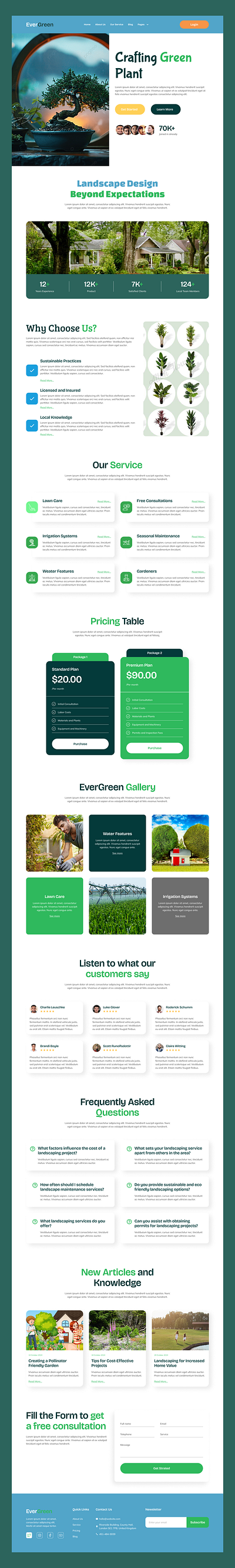 Green Plant Landing page ui