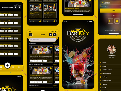 Bar Key - Food & Beverage App UI Design app concept app design app screen app ui mobile app mobile ui