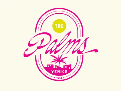 The Palms badge branding california custom lettering graphic design handlettering lettering logo luxury resort typography