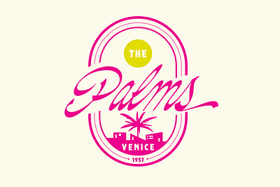 The Palms badge branding california custom lettering graphic design handlettering lettering logo luxury resort typography