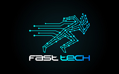 Fast Ai Human Power Technology Logo Design Vector Illustration tech technology