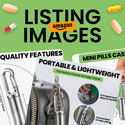 Amazon listing images A+ Content EBC | Pill Case a content amazon amazon ebc amazon listing infographic listing images organizer pill case product design product listing