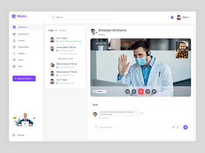 Doctor Video Call Conversation Ui Design branding call dailyui design doctor doctor video call ui illustration ui ux video video call video call ui web webdesigner