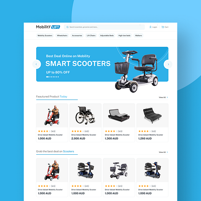 Mobility Lift E-commerce Website ecommerce ecommerce landing page ecommerce website figma figma design figma website landing page website