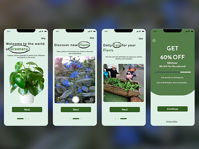 Greenery application ui app app design design gardening app gardening tips graphic design greenery in app tutorial mobile app design mobile ui mobile ux plant plant app plant care plant care app plant identification app tutorial design tutorial screens ui ux