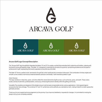 Arcava Golf branding graphic design logo