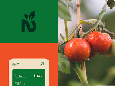 N Logo organic food brand. applogo branding design lettern logo logo design logodesign logoinspire n logo naturel organic