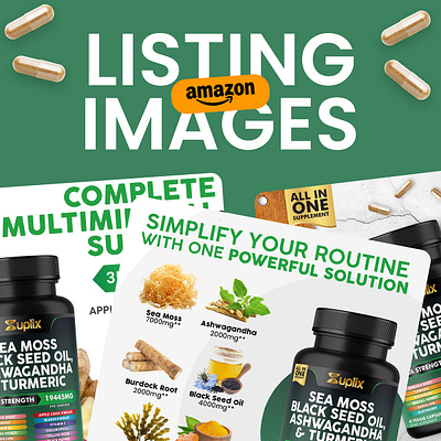 Amazon listing images A+ Content EBC | Sea Moss a content a content design amazon amazon a amazon ebc amazon listing amazon product listing images premium a content supplement