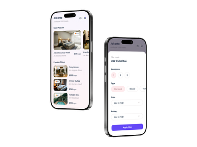 Hotel Application Design - Discover & Filter Page applicationdesign hotel mobiledesign ui ux